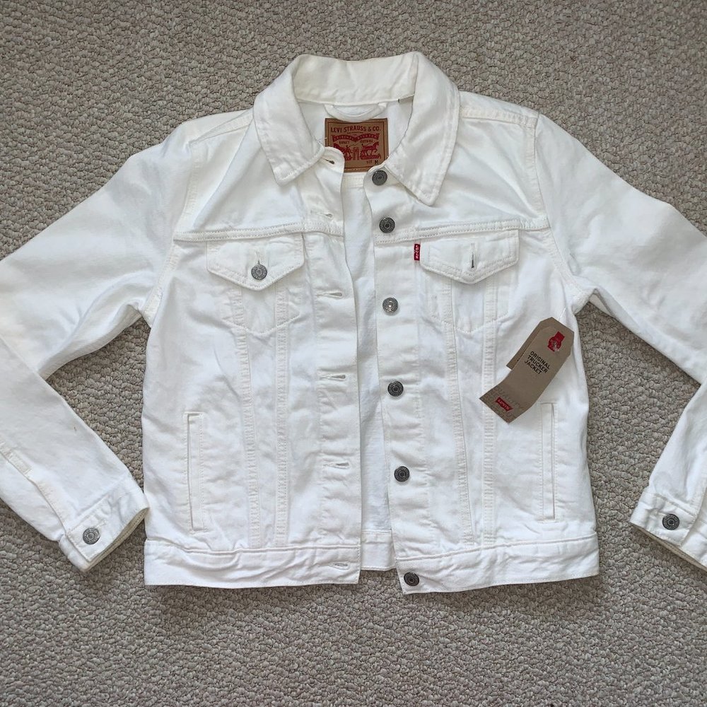 Levis White Original Trucker Jean Jacket Women's Medium WITH TAGS!!
